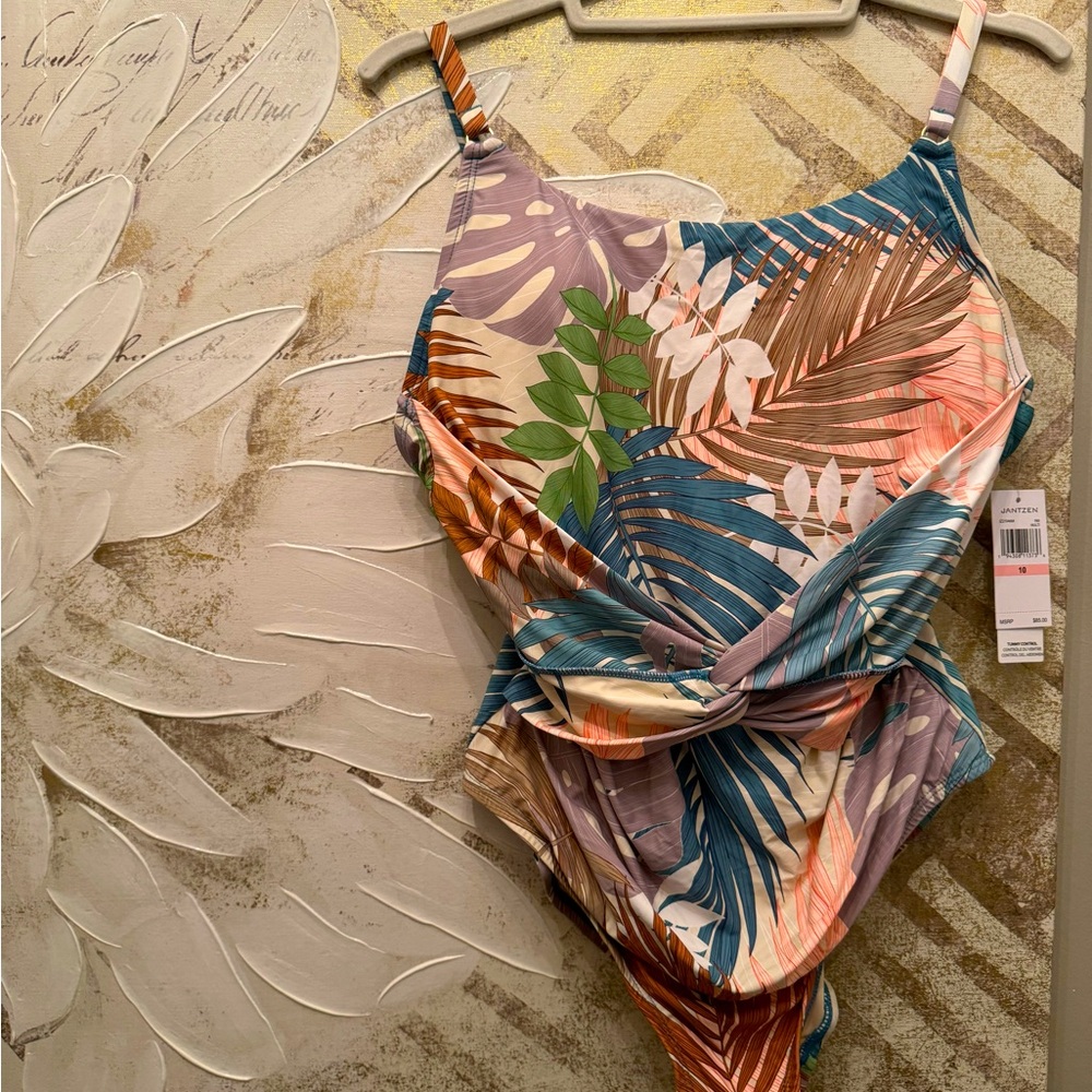 Jantzen Tummy Control Palm Palm Lingerie one-piece swimsuit